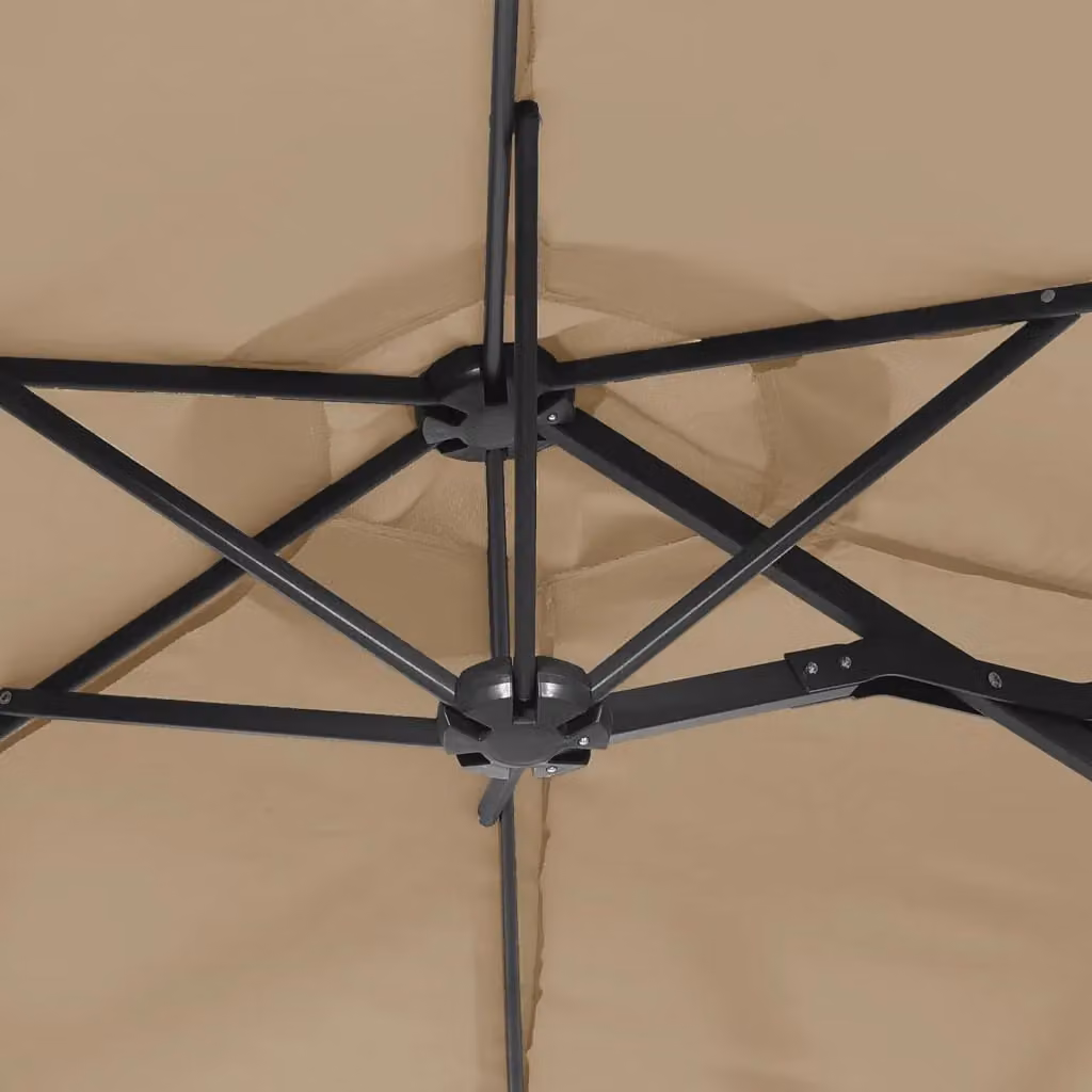 Berkfield Home Double-Head Cantilever Parasol in Beige, W: 316 cm, D: 240 cm – 3