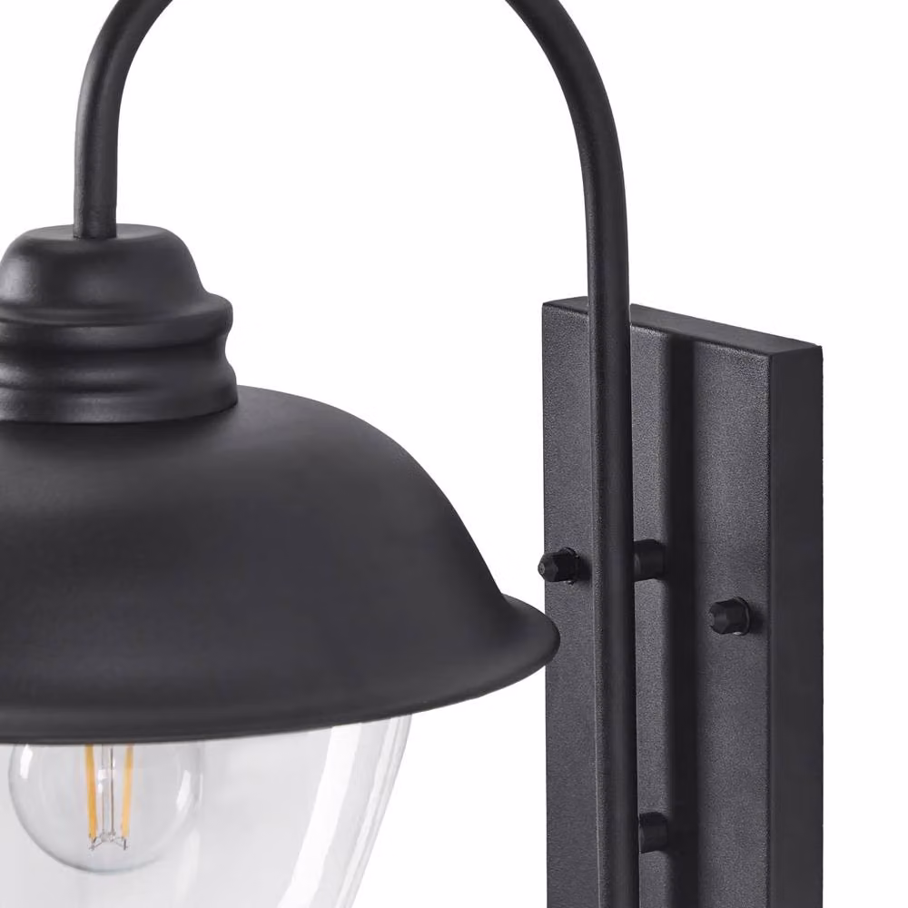 Wyld and Coco Black Metal Outdoor Wall Light with Glass Dome – 5