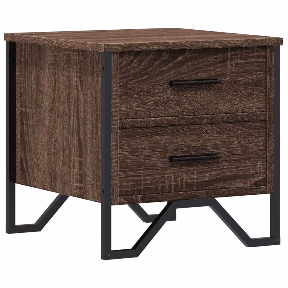 Berkfield Home Modern Bedside Cabinet in Brown Oak, W/D/H: 40 x 41 x 41 cm – 3