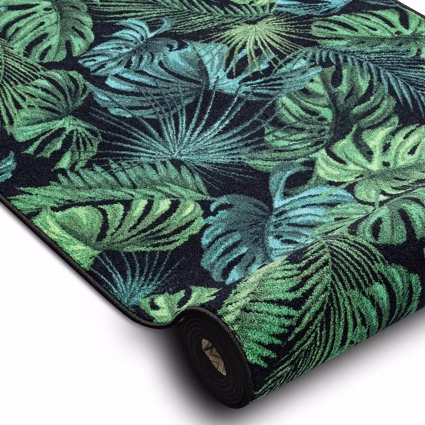 RugsX Anti-Slip Monstera Floral Runner in Green, W 80 cm x L 330 cm – 2
