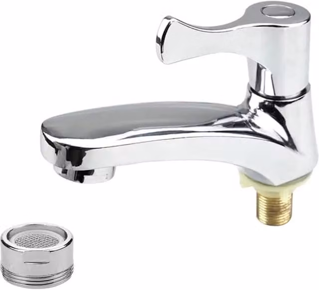 NESTLUNE Twin Bathroom Basin Tap Set in Chrome Silver, Hot and Cold Pair