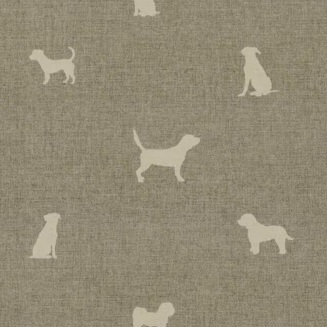 ANTE DECOR Woof Printed Cotton Fabric in Beige and Cream