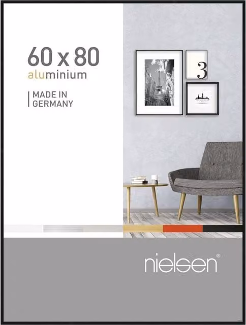 Nielsen Design Pixel Minimalist Single Picture Frame, Black, W: 60 cm, H: 80 cm