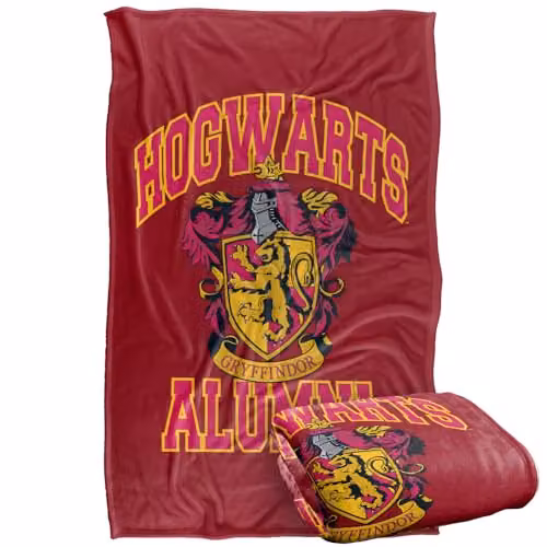 LOGOVISION Harry Potter Hogwarts Gryffindor Alumni Super Soft Silky Touch Fleece Throw Blanket, Multicolour, W: 91.44 cm, L: 147 cm
