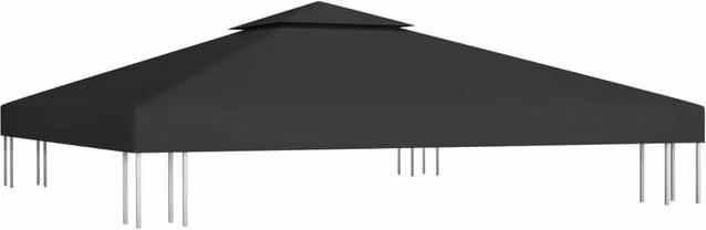 Berkfield Home 2-Tier Gazebo Top Cover in Black Polyester/PVC
