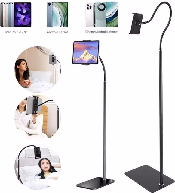 SPETLEK Tablet Floor Stand and Desk Stand in Black