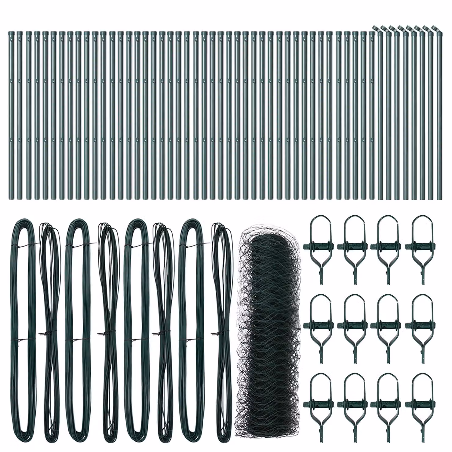 Berkfield Home Green Powder-Coated Steel Hexagon Wire Mesh Fence, W: 0.5 m, L: 100 m – 2