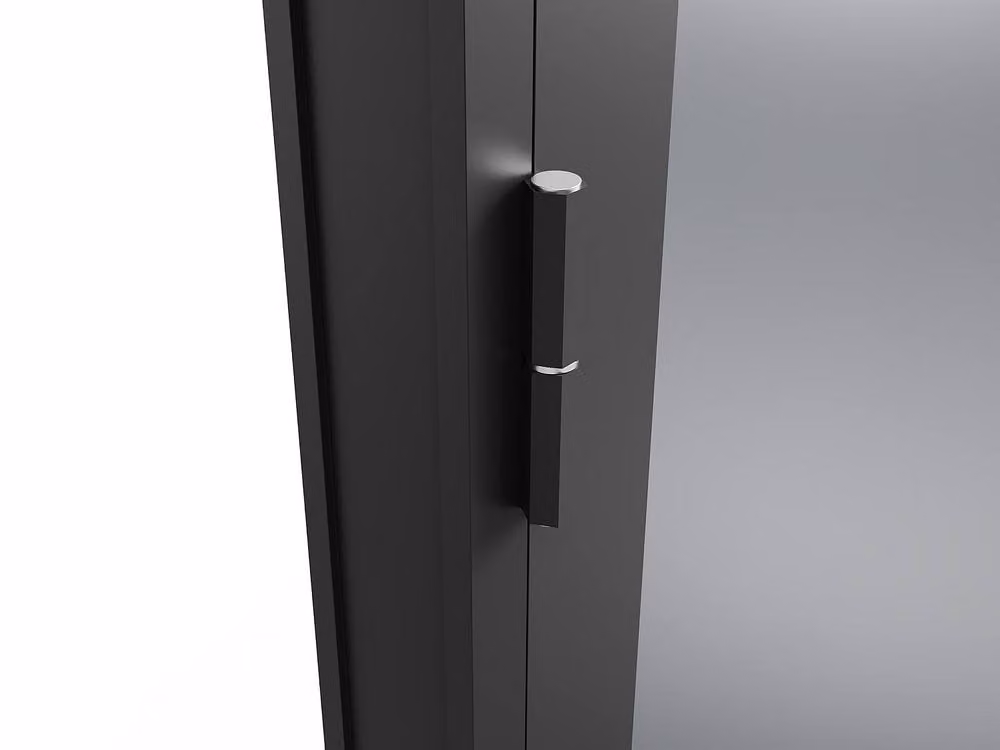 Loxton Reversible Modern Swing Door in Black Aluminium and Glass – 3