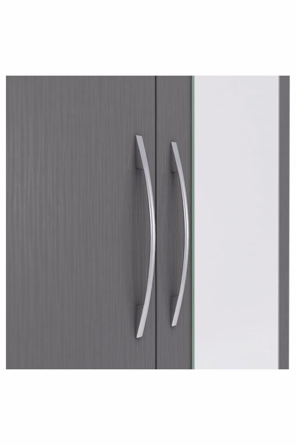 Seconique Nevada Matt Grey 2 Door Mirrored Wardrobe with 1 Drawer – 5