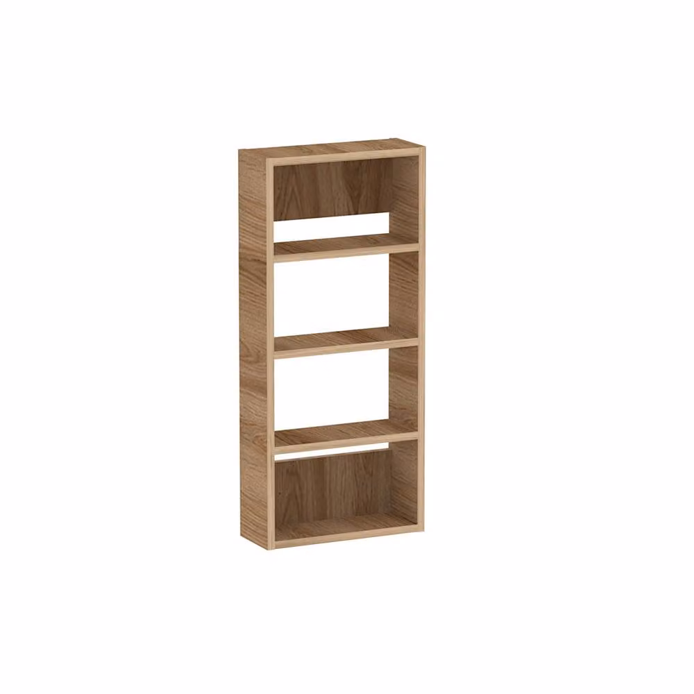 Decortie Rafina Four-Tier Wall-Mounted Shelf Unit in Brown Oak Finish – 2