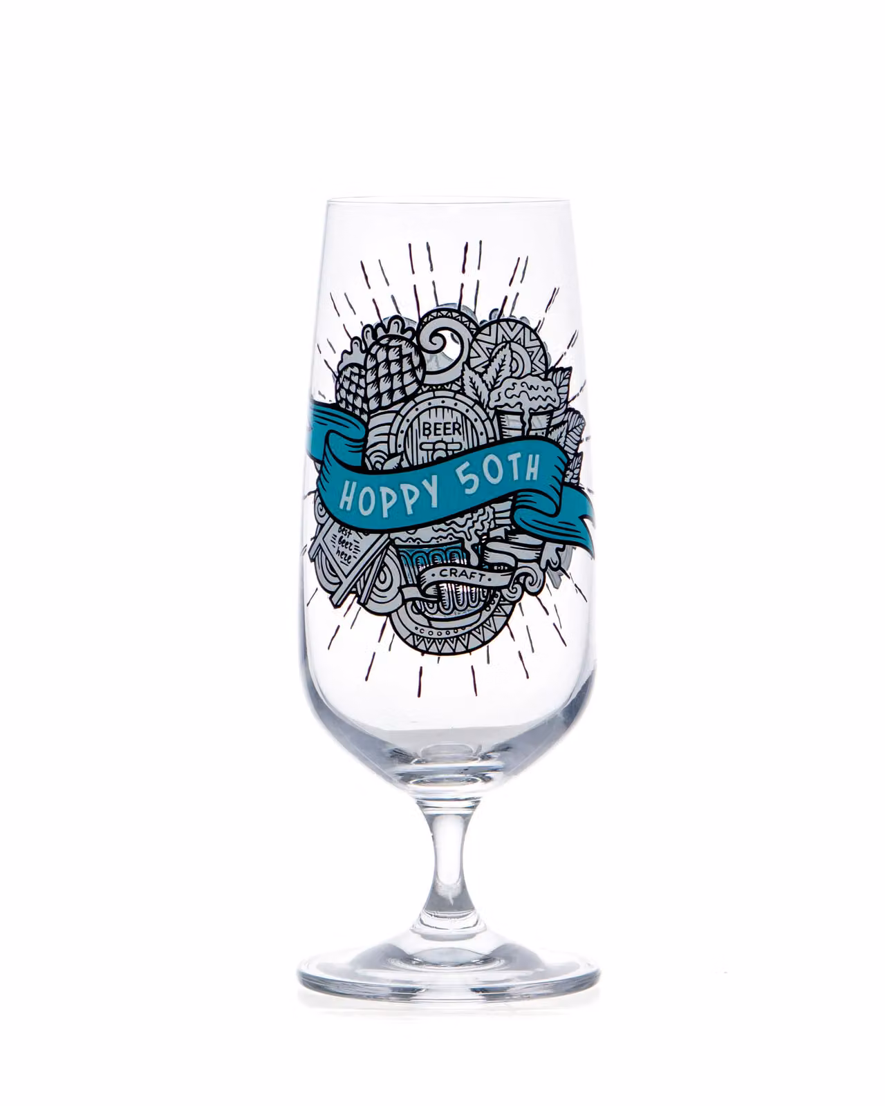 Boxer Gifts Men's 50th Birthday Craft Beer Glass in Transparent – 3
