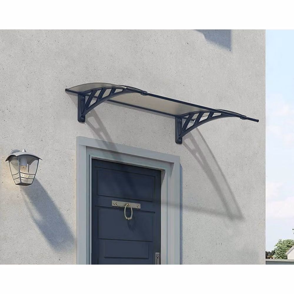 Palram Patio Cover Neo Door Awning Canopy 1180 Twinwall in Grey, L119 x W76 x H25 cm – 2