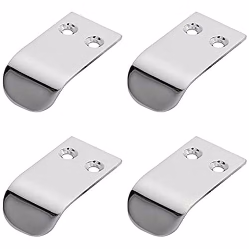 Loops 4 Pack Semi-Concealed Flush Pull Cabinet Finger Handles in Polished Chrome with 12mm Fixing Centres