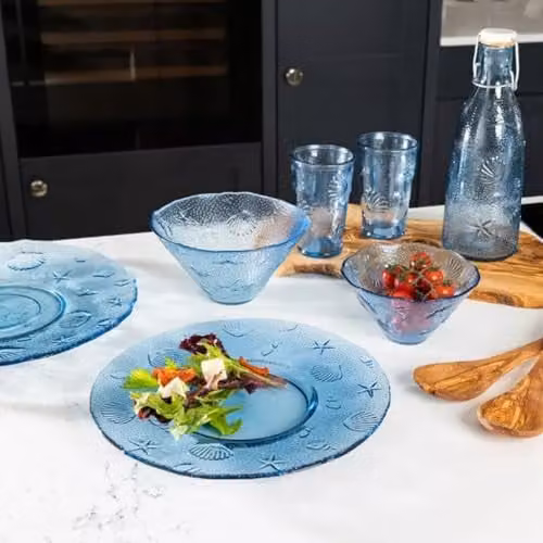 Verano Spanish Ceramics Beyond The Sea Blue and Transparent Glass Decanter with Lid, 1 l, H: 26.5 cm – 4