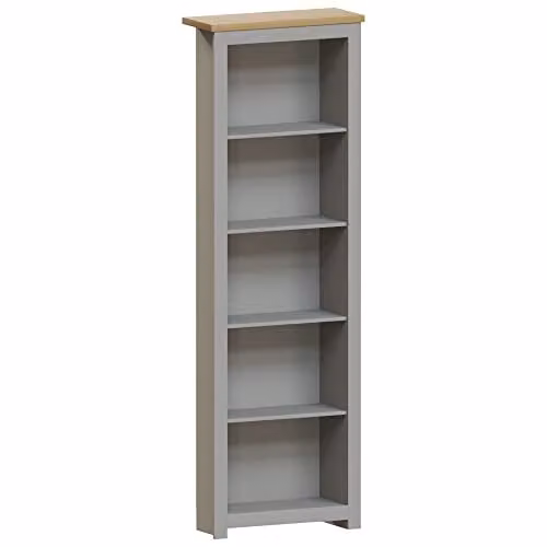 Vida Designs Arlington 5 Tier Modern Grey MDF Bookcase – 1