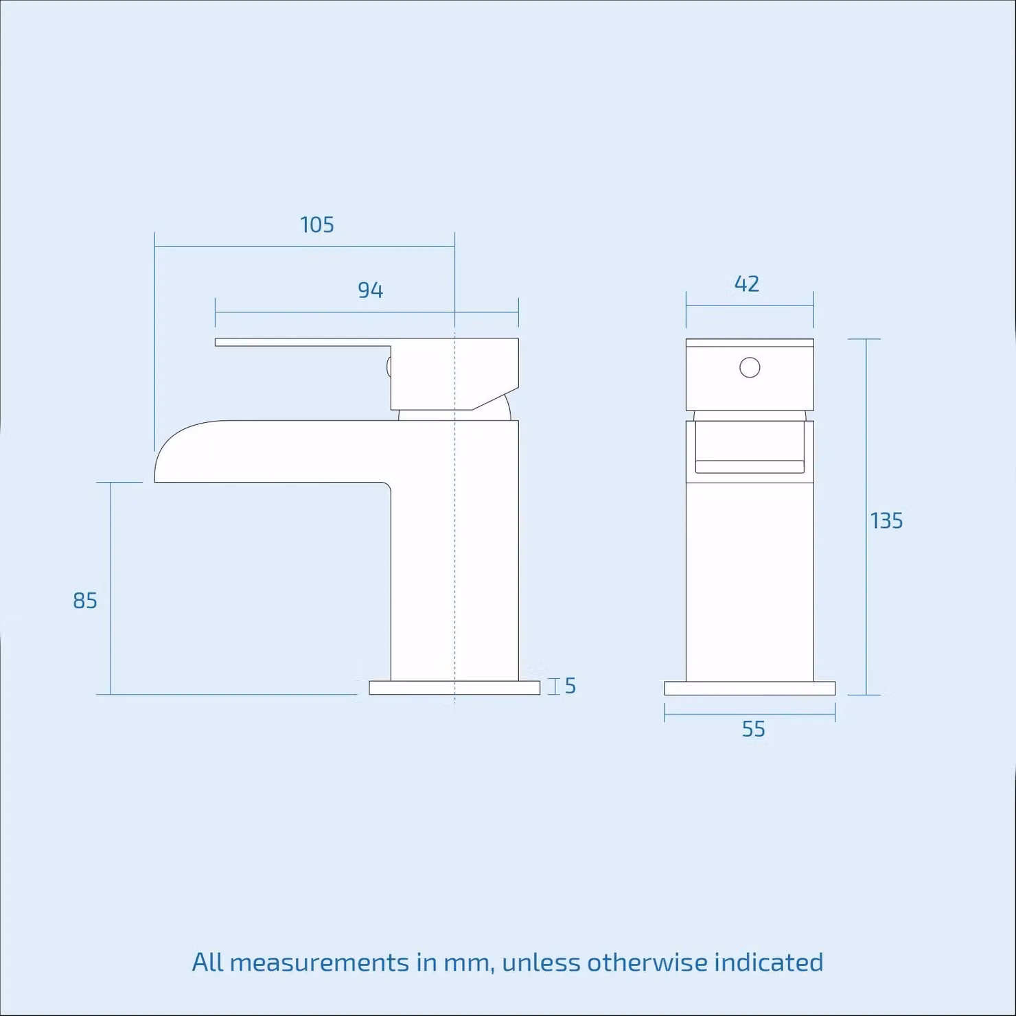 Nes Home Waterfall Basin Mono Mixer Tap in Matte Black – 4