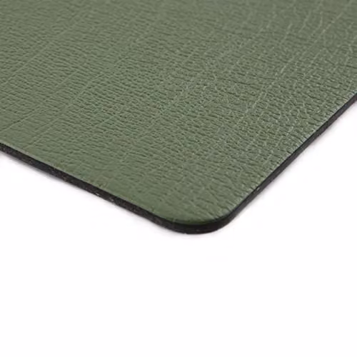 Lara May Collection Set of 8 Recycled Leather Placemats and Coasters, Olive Green, Heat Resistant and Non-Slip – 4