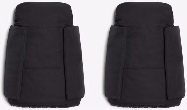 Tiba + Marl Universal Buggy Handmuffs in Black Quilted Fleece and Polyester – 1