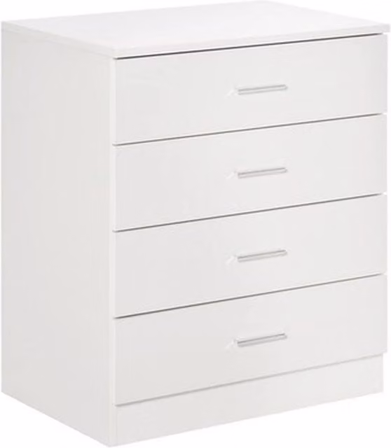 NESTLUNE Vertical 4-Drawer Storage Cabinet in White and Silver – 1