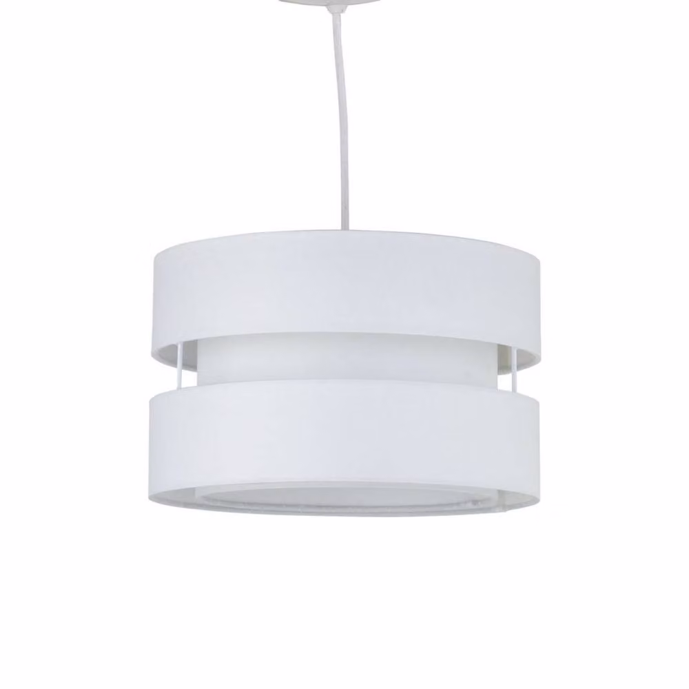 Kelvenix White Fabric Easyfit Pendant Lightshade, Diameter: 26 cm – 2