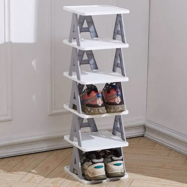 EONLION 6 Tier Stackable Shoe Rack in Grey, W/D/H: 24 x 26 x 81.5 cm – 1