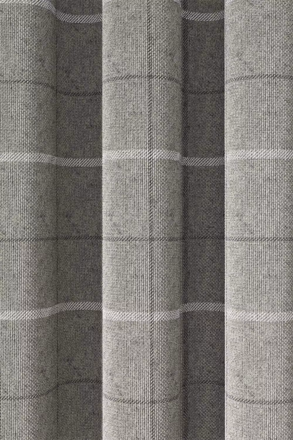 Helena Springfield Harper Woven Lined Checked Curtains in Silver and Grey, Width: 167 cm, Height: 228 cm – 3