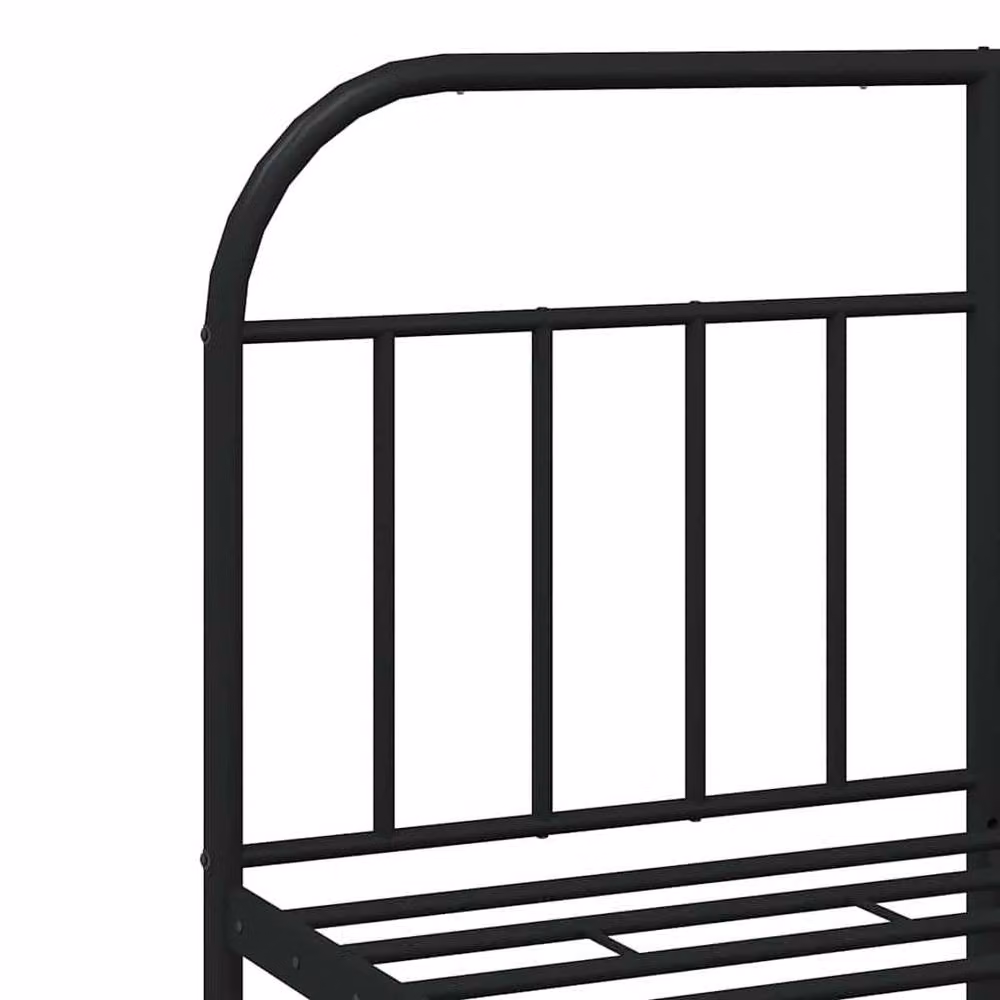 Berkfield Home Metal Bed Frame with Headboard in Black, W/D/H: 140 x 190 cm – 3