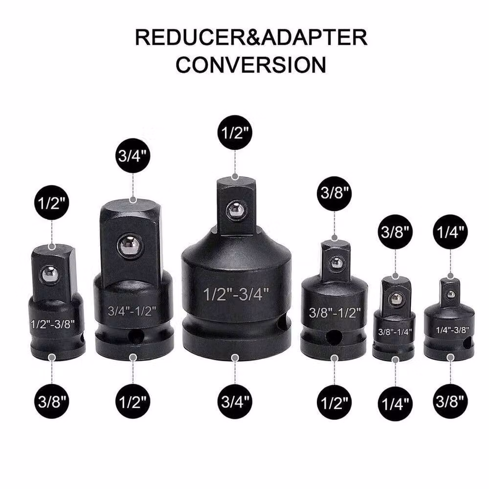 SPETLEK 6 Piece Impact Socket Adapter and Reducer Kit in Black Stainless Steel – 2