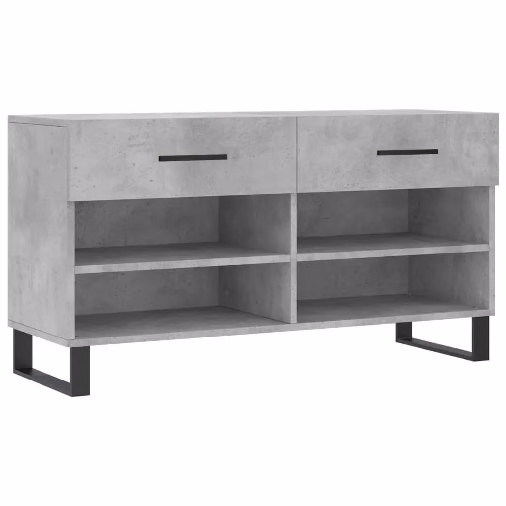 Berkfield Home Industrial Shoe Bench in Concrete Grey, W/D/H: 102 x 35 x 55 cm – 2