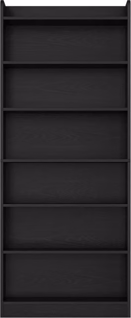 Yaheetech Modern Tall Open Shelf Bookcase with Adjustable Shelves and Back Panel, Black, Height: 180.5 cm