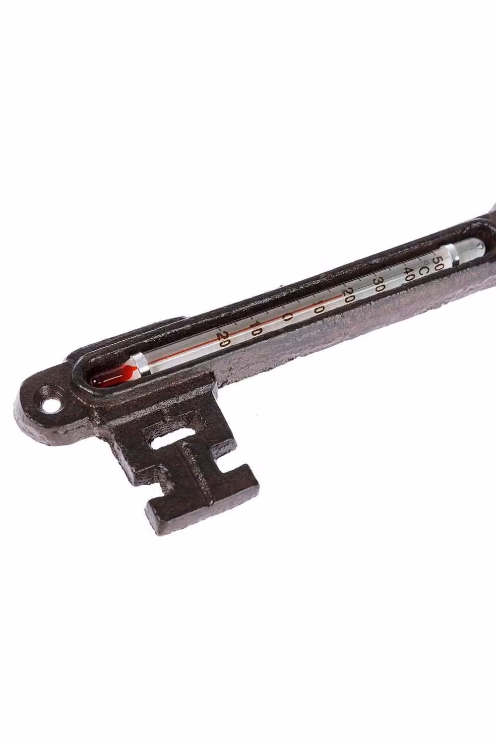 Homescapes Vintage Cast Iron Key Decorative Wall Mounted Thermometer in Brown and Black – 2