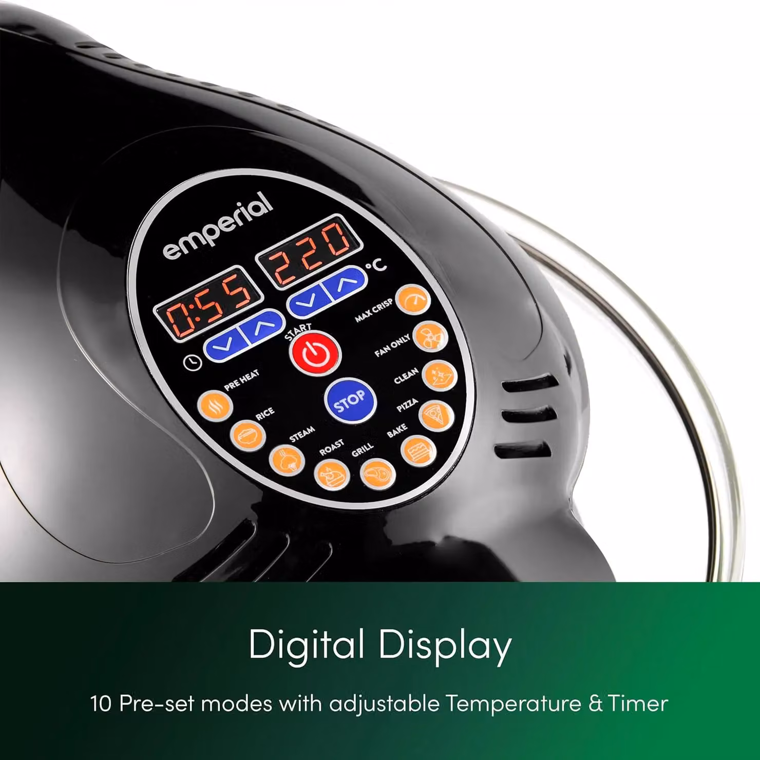 Emperial Digital Halogen Oven and Air Fryer with Timer and Accessories, 17L, Black – 6