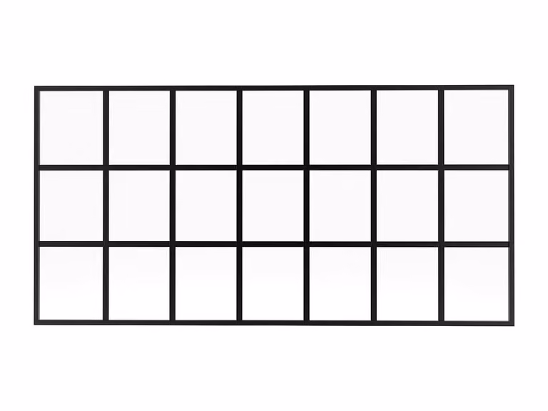 Vente-unique Orangery-Style Powder-Coated Glass Partition in Black, W: 105 cm, H: 210 cm