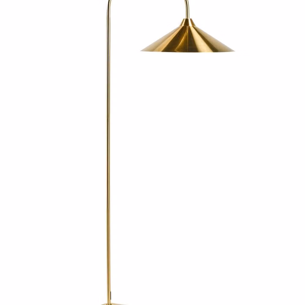 Wyld and Coco Arched Floor Lamp in Gold Metal with LED Downlighting – 2