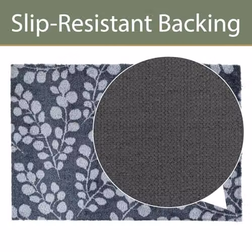JVL Mega Machine Washable Non-Slip Entrance Doormat, Blue and Grey Floral Design, W: 150 cm, D: 50 cm – 9