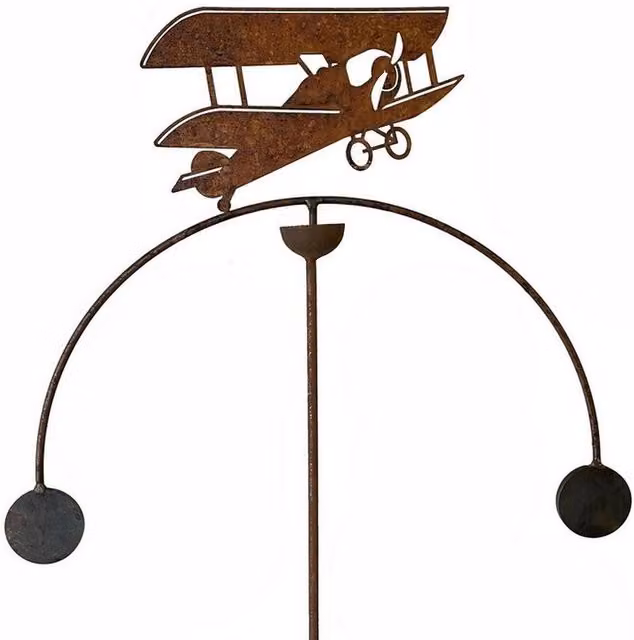 Poppyforge Tiger Moth Double Wind Rocker in Brown Metal, W54 x H148.5 cm