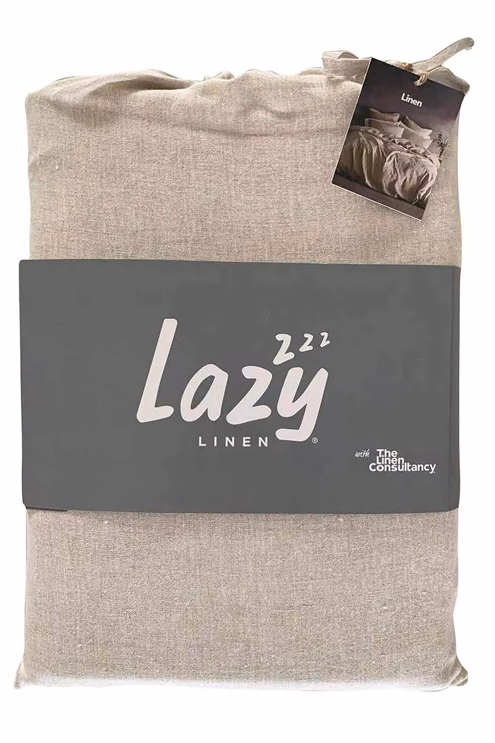 Lazy Linen Pure Washed Linen Duvet Cover in Beige, Double – 2