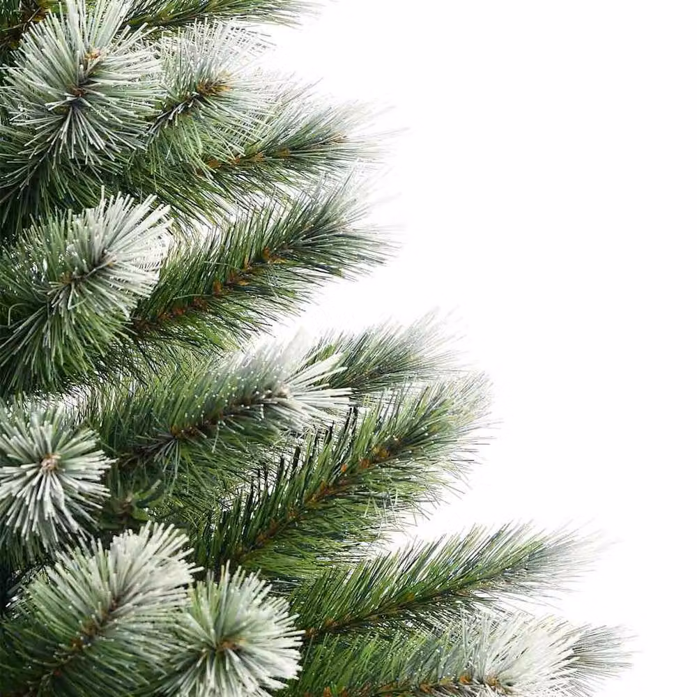 Berkfield Home Artificial Hinged Christmas Tree with Flocked Snow, Green, Height: 180 cm – 4
