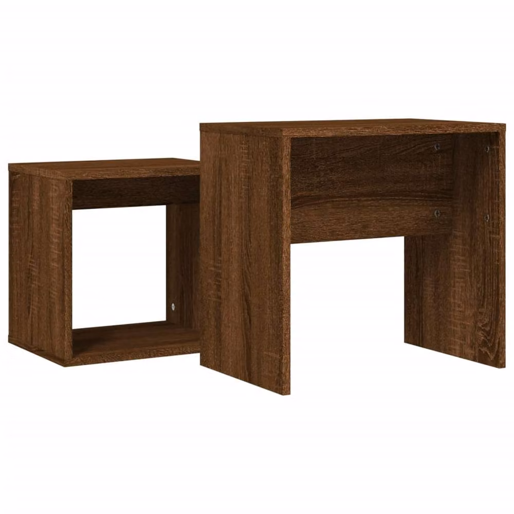 Berkfield Home Nesting Coffee Tables, 2 Piece Set, Brown Oak Engineered Wood – 5