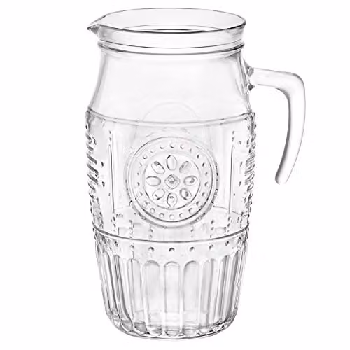 Bormioli Rocco Romantic Floral Glass Water Jug, 1.8 l, Transparent – 1