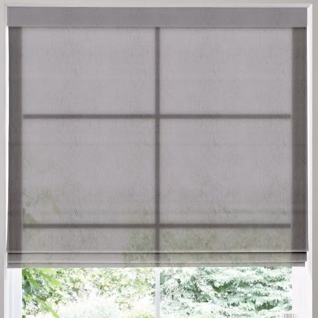 Terrys Eloise Sheer Voile Made to Measure Roman Blind in Smoke Grey