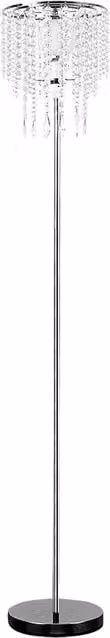 ValueLights Modern Droplet Floor Lamp in Polished Chrome and Clear Acrylic, Silver
