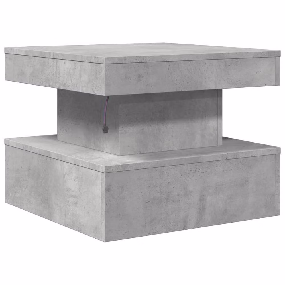 Berkfield Home Modern Square Coffee Table with LED Lights in Grey, W/D/H: 50 x 50 x 40 cm – 4