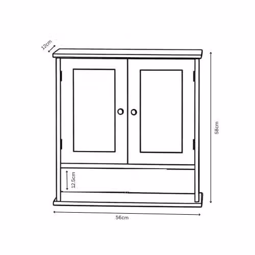 Timber Art Design UK Modern Grey Wall-Mounted Bathroom Mirror Cabinet with Internal Shelves – 2