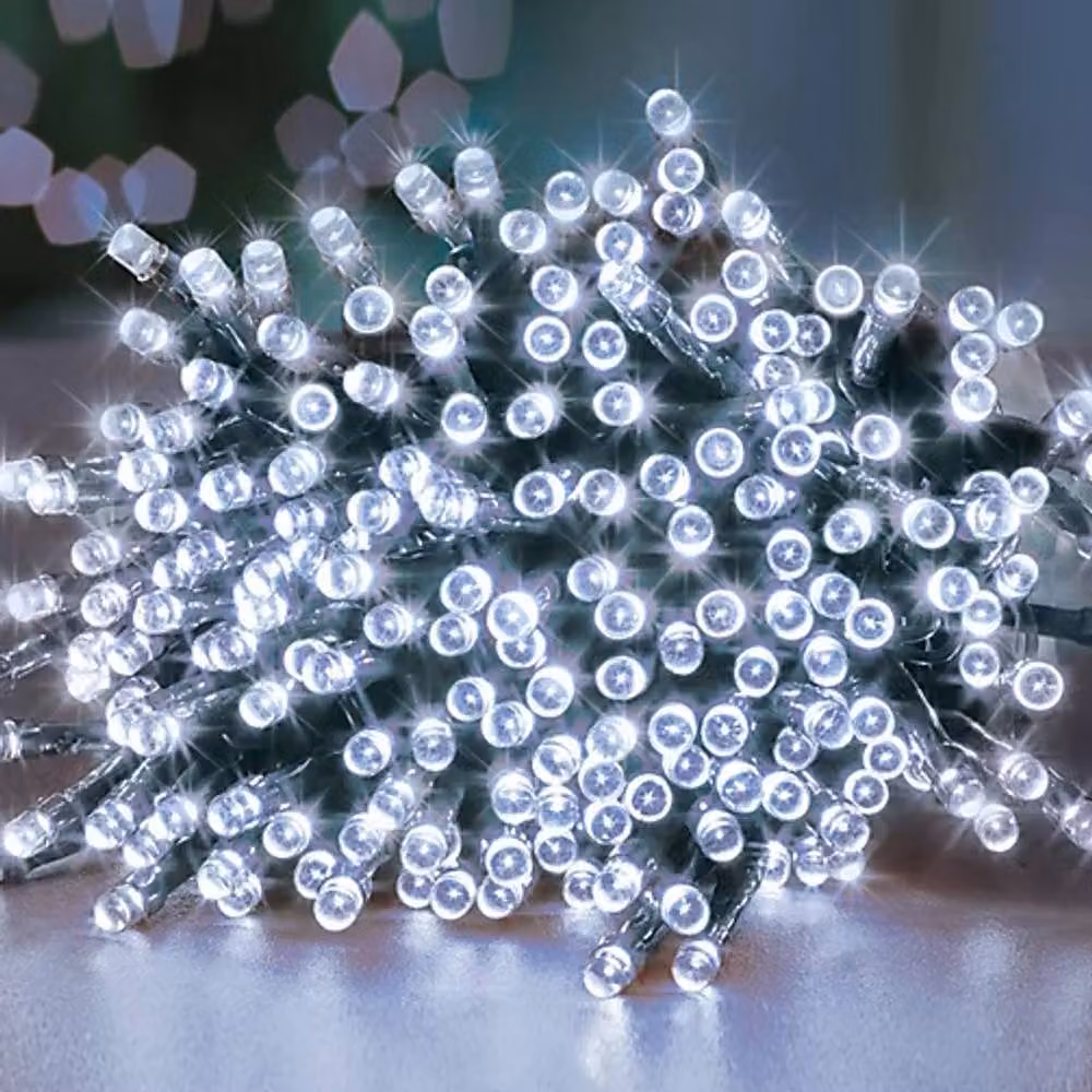 Premier Decorations TreeBrights Christmas String Lights with 500 White LEDs, Mains Operated – 4