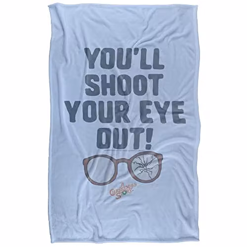 LOGOVISION A Christmas Story You'll Shoot Your Eye Out Super Soft Silky Touch Fleece Throw Blanket, W/D/H: 91 x 147 cm