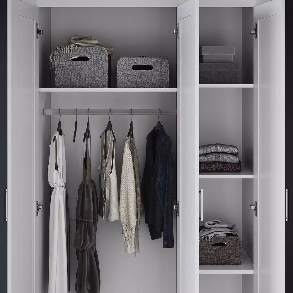FORGEVIO Matte White 3 Door Wardrobe with Hinged Doors – 2
