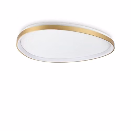 Ideal Lux Gemini LED Semi Flush Ceiling Light in Brass with Warm White 2700K, Diameter: 81 cm – 1