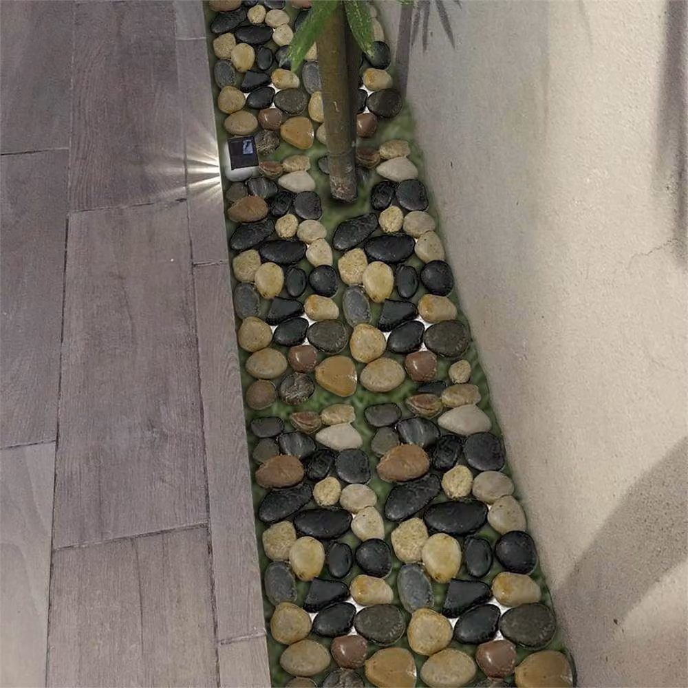 FLAVORA 8 Pack Woodside Pebble Strip Multicolour Decorative Garden Stones with Wire Mesh, Coverage: 0.6m2 – 2