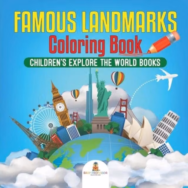 Baby Professor Famous Landmarks Multicolour Childrens Coloring Book